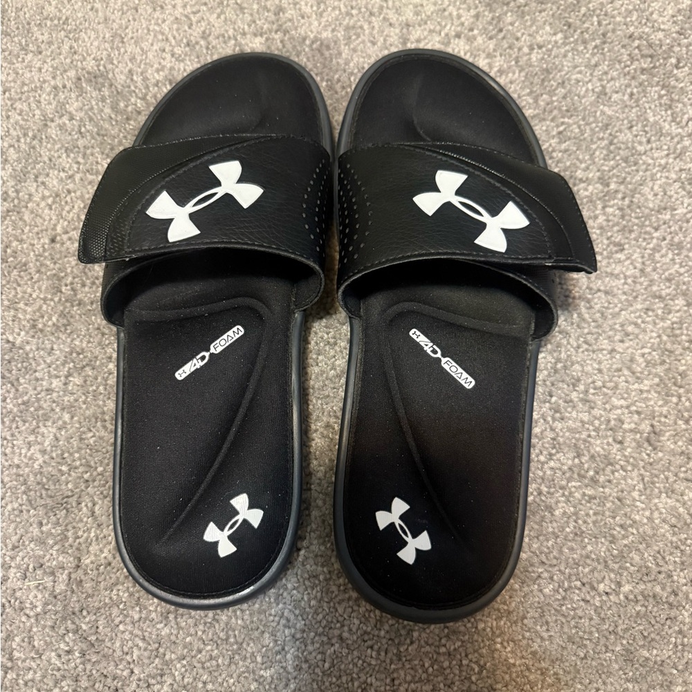 Under Armour Black Slide Sandals with Comfort Footbed